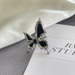 Butterfly Ring White Black Alloy Jewelry